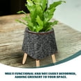thumbnail image 6 of 1Pcs Woven Plant Basket Dark Grey Wooden Triangular Stand for Home Decor Simple Design, 6 of 8