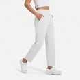 thumbnail image 5 of Nestiefly Women's Golf Pants with Pockets Casual Straight Leg High Waisted Sweatpants Lounge Beach Vacation Travel Pants with Pockets White S, 5 of 7