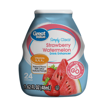 (10 pack) Great Value Simply Clear Drink Enhancer, Strawberry Watermelon, 1.62 oz, 10 Pack
