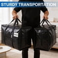 thumbnail image 3 of TICKJOY 4 Pack  Extra Large Moving Bags with Strong Zipper and Reinforced Handles, Durable Storage Bags Moving Boxes for Closet Organizers and Storage (90 L,Black), 3 of 8