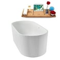 thumbnail image 6 of 67" Streamline G-53-232-GLD Soaking Glossy White Freestanding Tub and Tray With Internal Drain in Polished Gold, 6 of 6