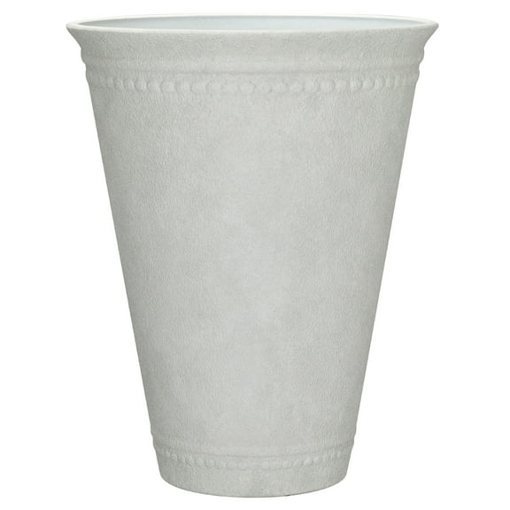 My Texas House Asti Tall White Planter - 16.1'' D x 20.1'' H, 100% Recycled Resin