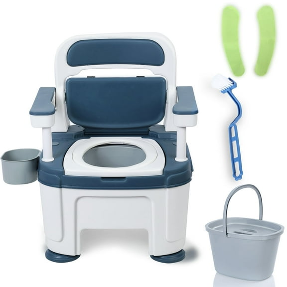WETS Bedside Commode, Adult Portable Toilet, Toilet Chair Seat with Handles, Height Adjustable Mobile Portable Toilet, Adult Potty Chair Load 882lb for Seniors Disabilities Elderly and Others