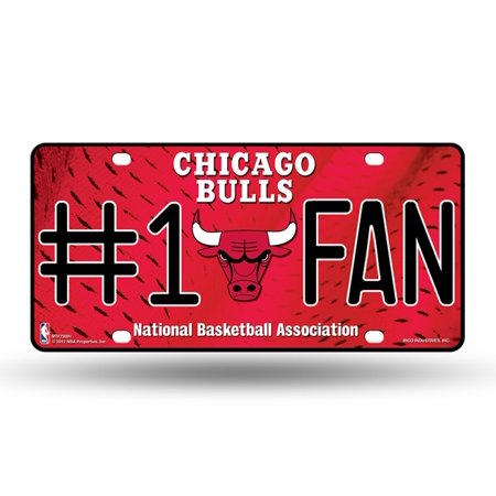 Chicago Basketball Bulls #1 Fan Metal License Plate Tag - Number One! Let's Go!!