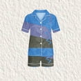 thumbnail image 1 of Pantalons de Pyjama pour Femmes, Hauts à Manches Courtes pour Femmes, Blouse Décontractée pour Enfants Col Rabattu Manches Courtes Mode Ensemble de Pyjama, 1 of 5