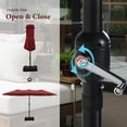 thumbnail image 6 of Summit Living 15 ft Large Patio Umbrella with Base (Included) Double-Sided Rectangular Outdoor Deck Umbrella for Outside - Burgundy, 6 of 10