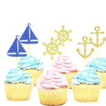 thumbnail image 4 of Botao Adorno para Tarta con Ancla de Barco de Vela, decoración para Magdalenas, Suministros para Fiestas para Bodas, cumpleaños, Festivales, 24 Piezas, 4 of 5