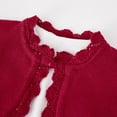 thumbnail image 6 of Mercatoo Girls Cropped Cardigan Sweaters Long Sleeve Cable Knit One Button Open Front Lightweight Cover Up Ruff𝐥e H𝐞m Tops, 6 of 8