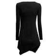 thumbnail image 3 of Doublju Womens Long Sleeve V-Neck Tunic Handkerchief Longline Tunic T-Shirt Dress, 3 of 3