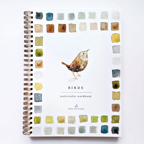 Cuaderno de acuarela Emily Lex Studio Birds con 12 ilustraciones