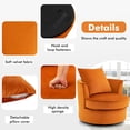 thumbnail image 4 of Giantex Swivel Chair, No Assembly Lint Fabric Accent Sofa Armchair, Velvet Round Barrel Chair, 2, 4 of 6
