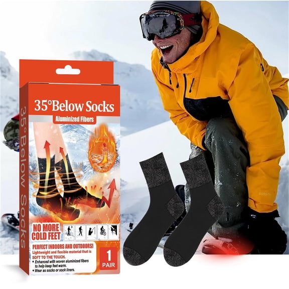Heated Thermal Socks,Aluminized Material Thermal Sock for Men & Women, Quick Heating Long Foot Warmer,Keep The Specific Temperature,or Hunting Camping Hiking Skiing Walking