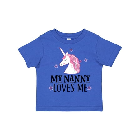 

Inktastic My Nanny Loves Me Unicorn Gift Toddler Toddler Girl T-Shirt