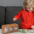 thumbnail image 4 of Wooden Piggy Bank for Little Ones, 3-Compartment for Cash and Coins, Personalized Money Box, Clear Labels "Give Save Spend", 4 of 5