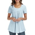 thumbnail image 3 of JuneFish Women's Tops Summer Sleeve Shirts Eyelet T Shirt Hollow Casual Blouse, 3 of 7