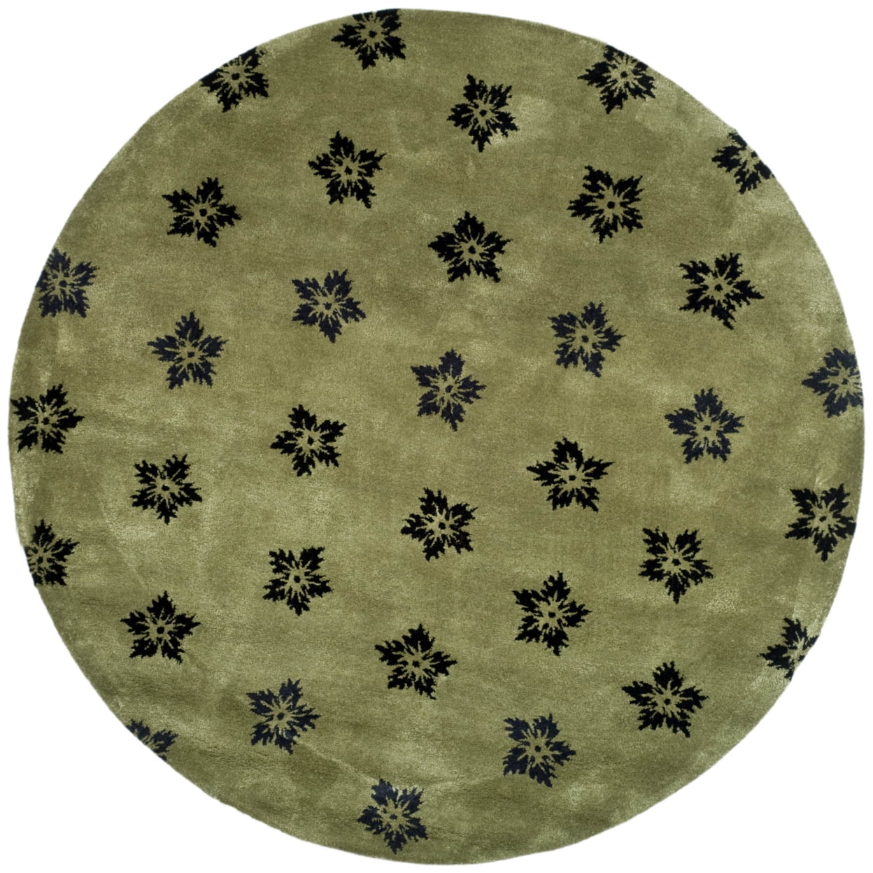 SAFAVIEH Soho Liam Floral Wool Area Rug, Sage/Black, 9'6" x 13'6"