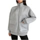 thumbnail image 1 of HongQid Women's Zip up Sweatshirt Collared Neck Long Sleeve Loose Casual Lightweight Jacket with Pockets, 1 of 3