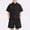 Black, variant on Kids Boys 2-Piece Traditional Tang Style Summer Outfit Mandarin Collar Shirt And Shorts Casual Playwear Black 150