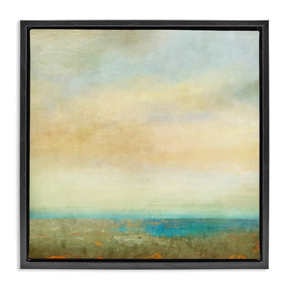 Stupell Industries Rustic Lodge Abstract Sunlit landscape Black Floating Frame Canvas Art, 18 x 18, by Suzanne Nicoll