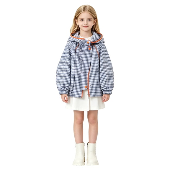 Ruyang Jacket for Girls Long Sleeve Lightweight Hooded Windbreaker Fashion Casual Outerwear Spring Autumn Outdoor Coat