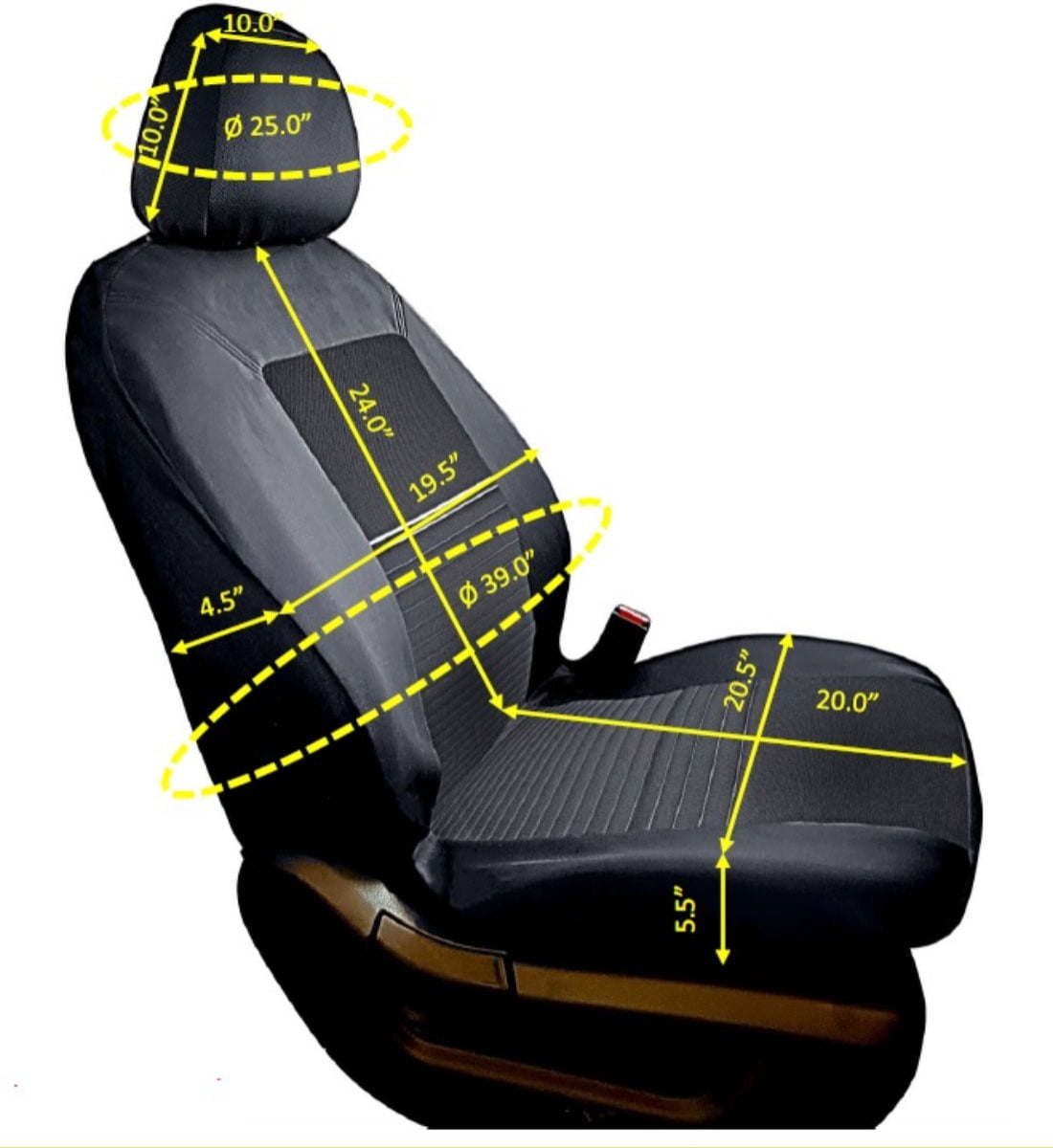 (2 pack) Auto Drive Broadcast Polyester Front Car Seat Cover 2-Pack, Model 211659, Fits Most Vehicles