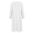 thumbnail image 5 of IROINNID Maxi Dress for Women Strapless V-Neck Shift Dress V-Neck Solid Long Sleeve Button Knee-Length Dress,White, 5 of 6