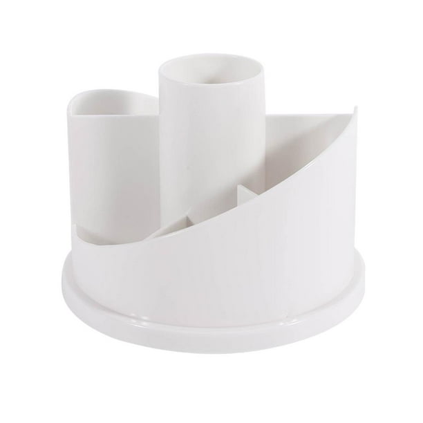 Organizador de escritorio - Portavasos de plástico para lápices - Artículos de oficina - Papelería de escritorio blanco