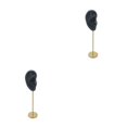thumbnail image 4 of kurtrusly Earring Display Stand Human Ear Model Organizer Holder Showcase Stud Jewelry Right Ear Black Height: 18cm 2Set, 4 of 6