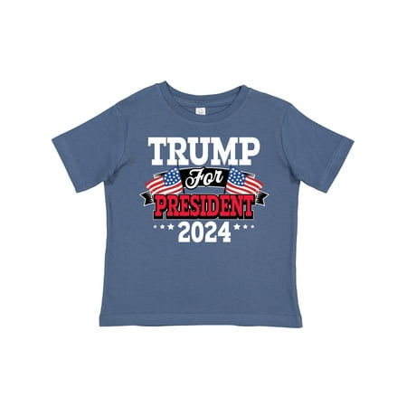 

Inktastic Trump for President 2024 with Flags Gift Toddler Boy or Toddler Girl T-Shirt