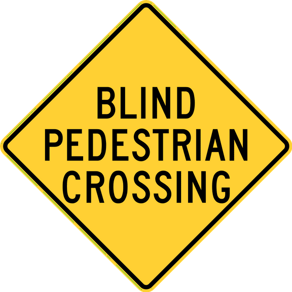 Vinyl Stickers - Blind Pedestrian Crossing, Pennsylvania - Safety and Warning Warehouse Signs Stickers - 3.5" x 5" - 3 Pack