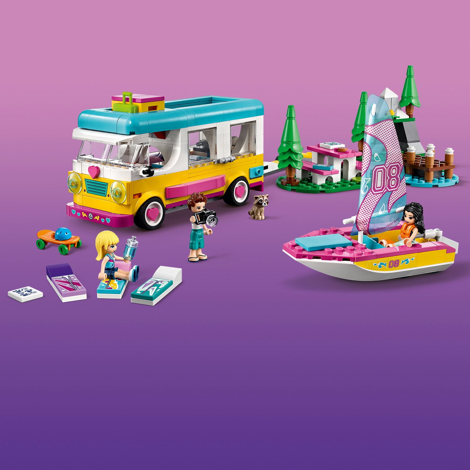  LEGO Friends Forest Camper Van and Sailboat 41681