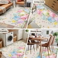 thumbnail image 5 of 3'x5' Rug for Living Room Bedroom, Easter Eggs Washable Area Rugs Non-Slip Carpet Mats, Spring Daisy Eucalyptus Leaves Rustic Burlap Indoor Low Pile Area Rug Runner for Kitchen, Mudroom, 5 of 8