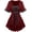 Red, variant on Women's Gothic Lace-Up Corset Style Tunic Top Mini Dress, Plus Size Sheer Lace Sleeve Tiered Ruffle Hem Casual Party Blouse
