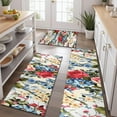 thumbnail image 2 of Pioneer Flower Floral Print Pattern Kitchen Rugs Sets Of 3,Kitchen Runner Rugs Non Skid Washable,Decorative Kitchen Floor Mats for Kitchen,Sink,Laundry,17"x30"+ 17"x47" + 17"x59", 2 of 6