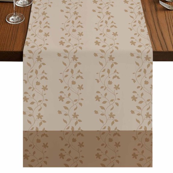 Table Runners 72 Inches Long Dress Scarves, Pink Brown Floral Farmhouse Kitchen/Dining Table Runner, Coffee Tablerunners, Spring Flowers 18x72 Inch