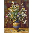 thumbnail image 2 of Ziman, Peter 12x14 Black Ornate Wood Framed with Double Matting Museum Art Print Titled - Field Flowers in Vase V, 2 of 4