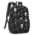 thumbnail image 2 of Cat and Skull Gothic Pattern 17" School Backpacks for Teens,Waterproof Oxford Fabric,S-Shape Padded Straps for School,Travel,Hiking,Camping, 2 of 6