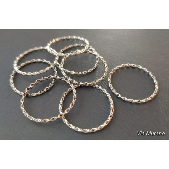 Pewter Textured Ring 27mm (Sold in Pack of 8 Only). Pewter Textured Ring Connector Jewelry Finding Connector