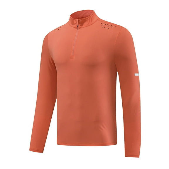 cfhntfmh Men's Running Shirts Long Sleeve Athletic Shirt Lightweight Quick Dry Quarter Zip Pullover Workout Gym Clothes