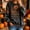 Black6, variant on Womens Halloween Vintage Long Slevee Sweatshirt Fall Witch Broom Print Loose Fit Crew Neck Washed Look Pullover
