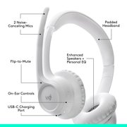 Logitech Zone 300 Over-Ear Wireless Headset with Noise Canceling Microphone, Off-White