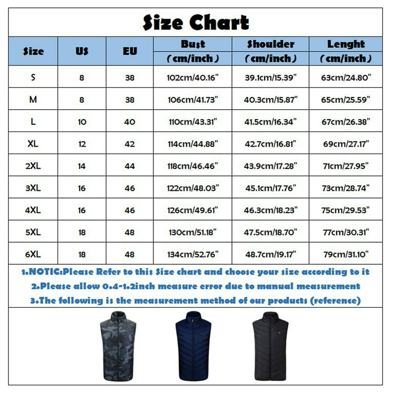 Sizing Chart for Leather Jackets Men and Women