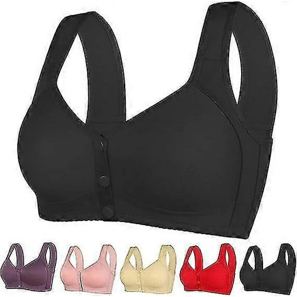 Daisy Bra Front Closure, Women's Daisy Bra, Front Snaps Button Bras No Underwire Push Up High Support Sports Push Up Bra
