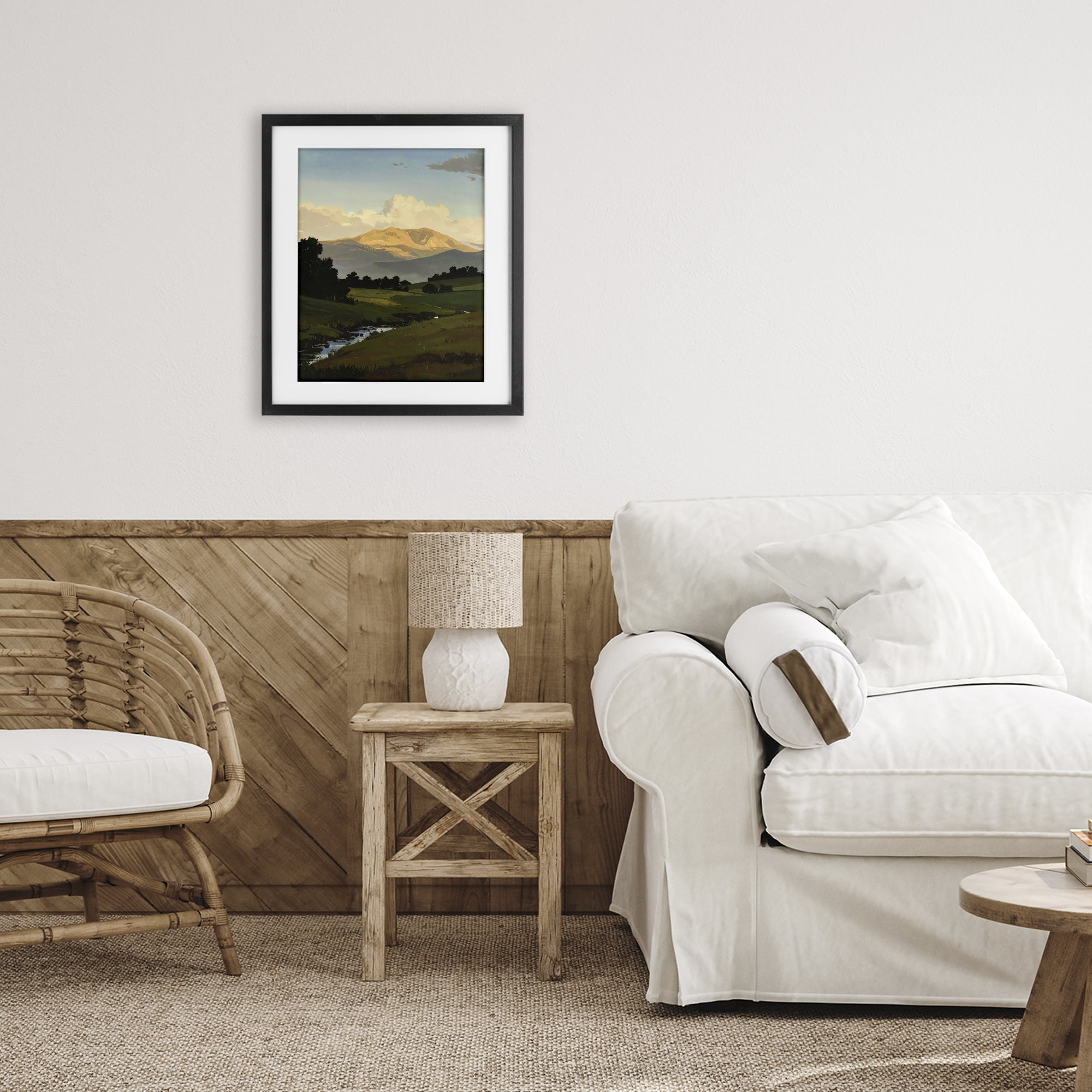 Stupell Industries Across The Valley Nature Black Framed Print Under Glass, design by Alonza Saunders