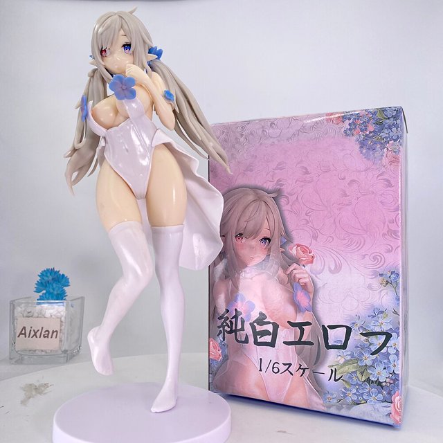 Figura de elfo blanco puro de Manga Bfull, figura Hentai, Seat Girl, doble cola de caballo, modelo de muñeca, Material de PVC, regalo para niños, 24cm Fivean unisex