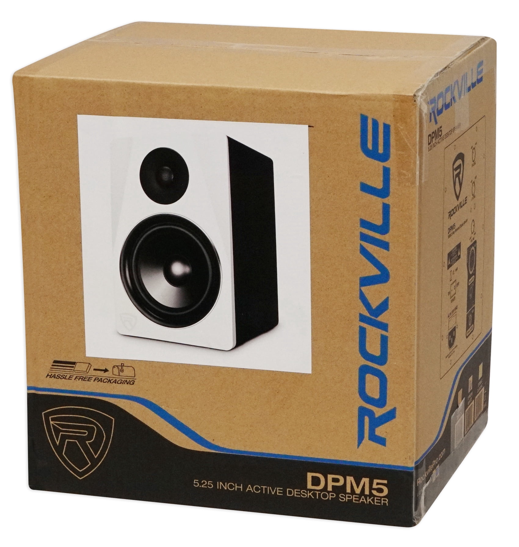 Rockville DPM5W 5.25" 2-Way 150W White Active/Powered Studio Monitor Speaker