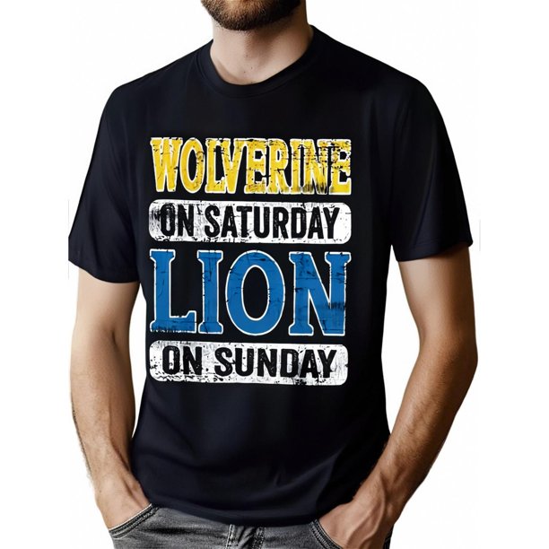 Regalos para el Día del Padre, Espíritu Guerrero, Disfraces, Camisetas con Letras, Di Wolverine, Sábado, Leones, Domingo, Camisetas de Detroit para Adultos, Hombres, Mujeres, Adolescentes, Jóvenes