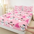 thumbnail image 3 of Castle Fairy Kawaii Xmas Snowman 4 Pieces Queen Sheet Sets for Teens Girls Boys,Christmas Tree Ultra Soft Flat Sheet,Polka Dots Queen Fitted Sheet,Ultra Soft Home Decor, 3 of 7