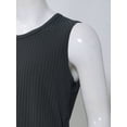 thumbnail image 6 of Alvivi Men Sleeveleess Tank Top Ribbed Sports Gym Workout Vest Shirts Casual Wear Dark Gray S, 6 of 7