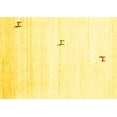 thumbnail image 1 of Ahgly Company Machine Washable Indoor Rectangle Solid Yellow Modern Area Rugs, 2' x 5', 1 of 4